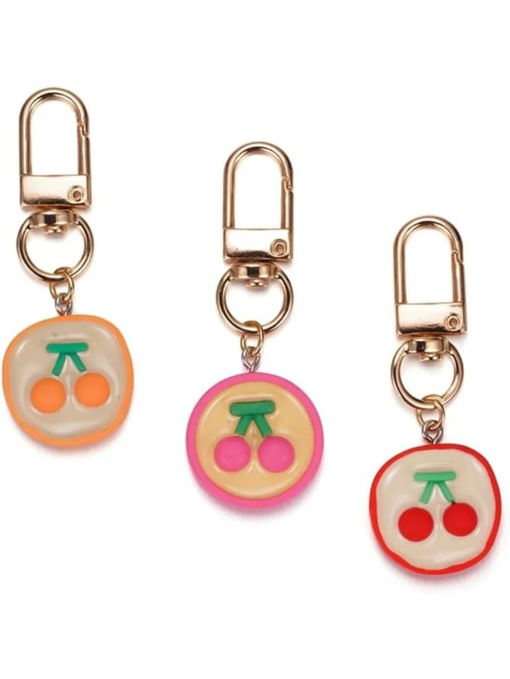 Cute Cherry Bag Charm Set - 3PCS Acrylic Keychain for Handbag, Wallet & Backpack